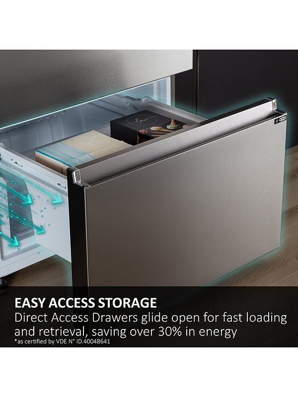 Haier HFR5719ENPB 70cm Wide Frost-Free American Fridge Freezer, E Rated - Slate Black - Image 4